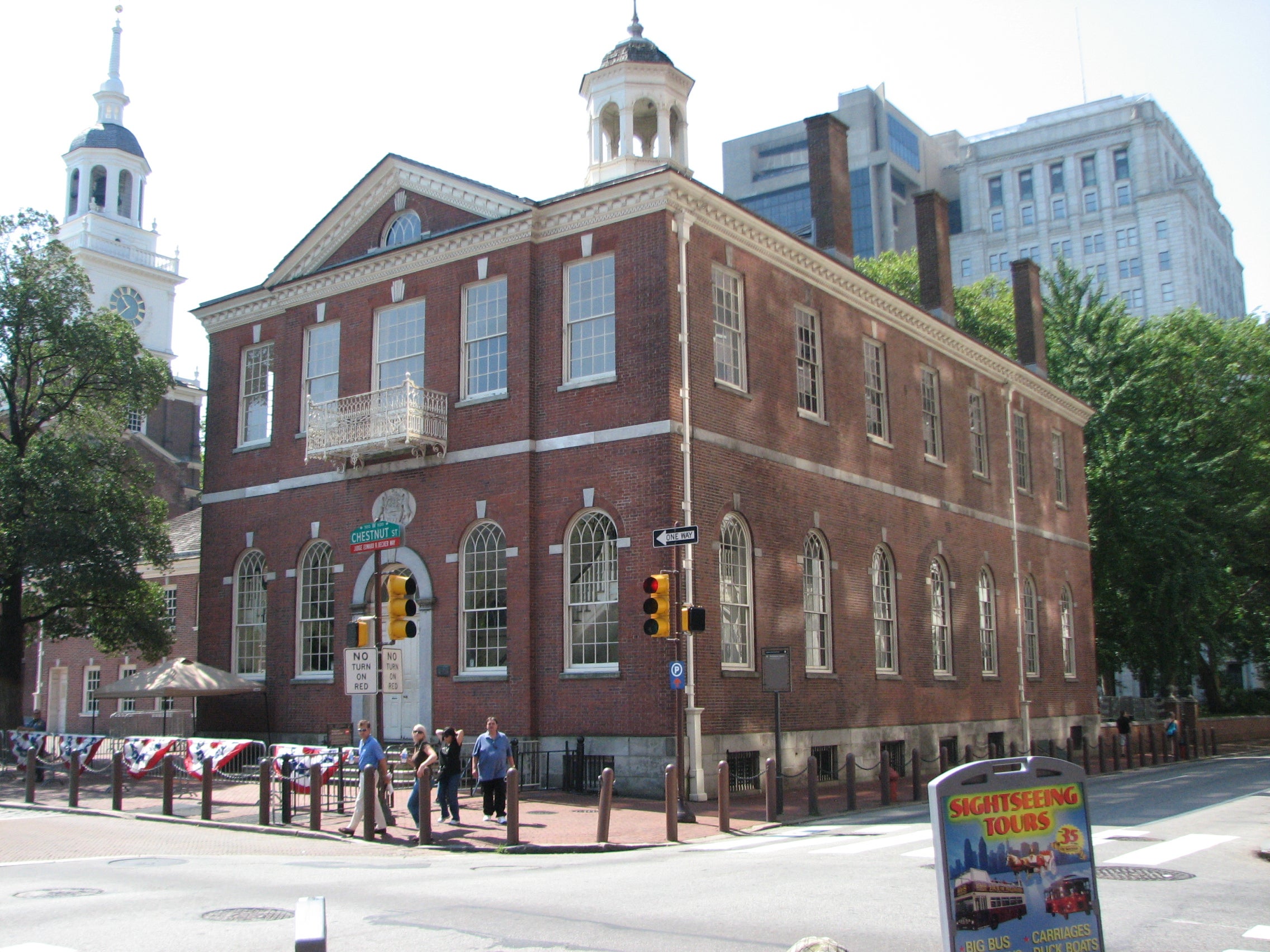 To the west of Independence Hall is Congress Hall, erected in 1787.