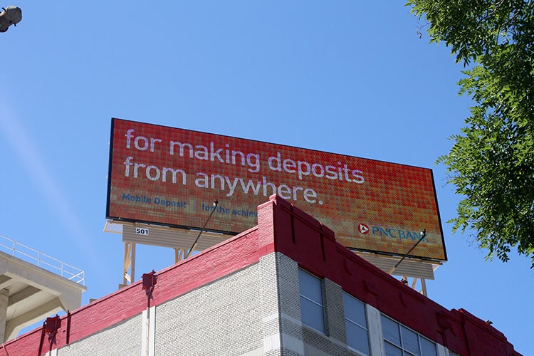 Digital billboard at 400 N. 5th St.