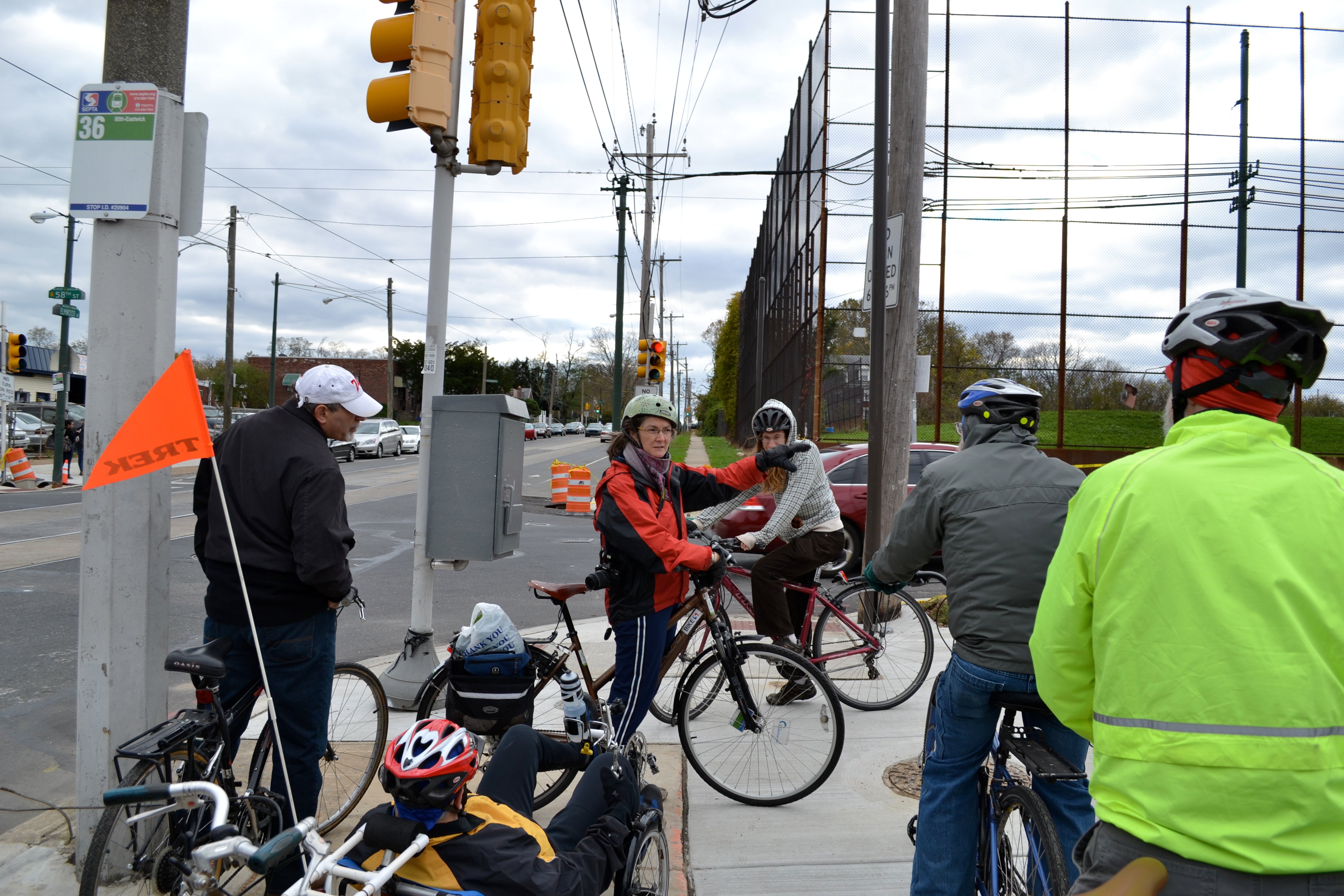 Sarah Clark Stuart explained the 58th Street Greenway vision to tour participants Saturday