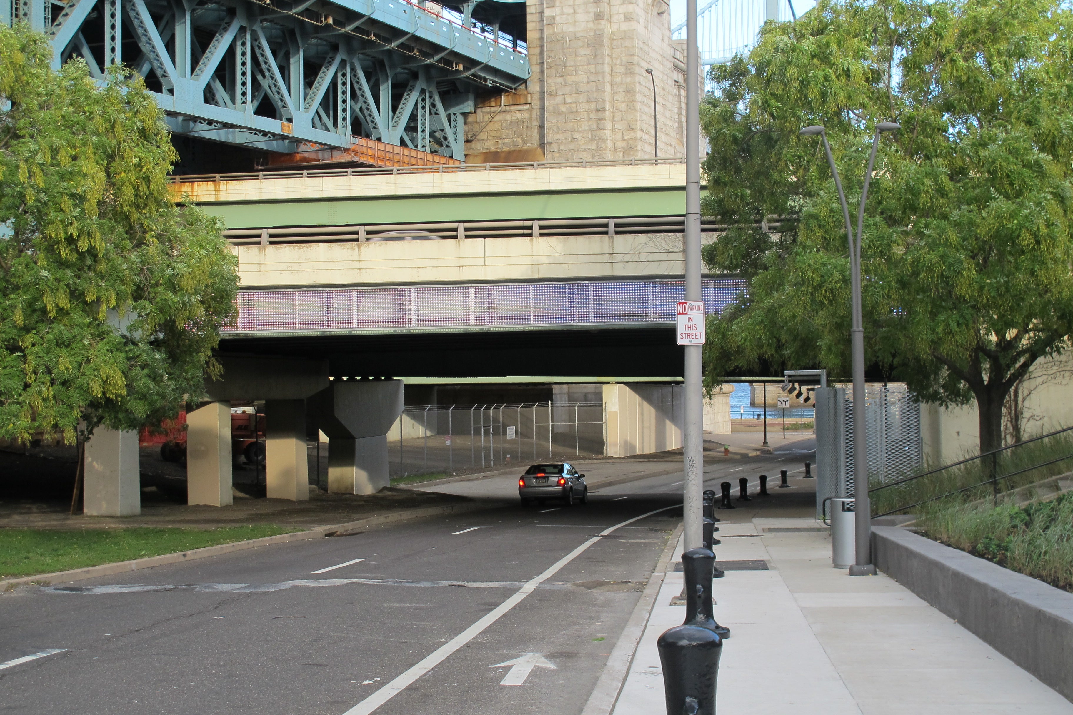 The north side of the Race Street Connector will feature a wide multi-use sidewalk and the same metal fencing as the south side