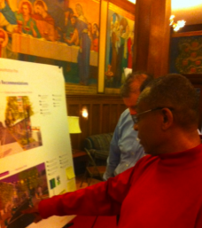 Isaac Lucas points out improvements he'd like to see on Maplewood Mall. (Amy Z. Quinn)