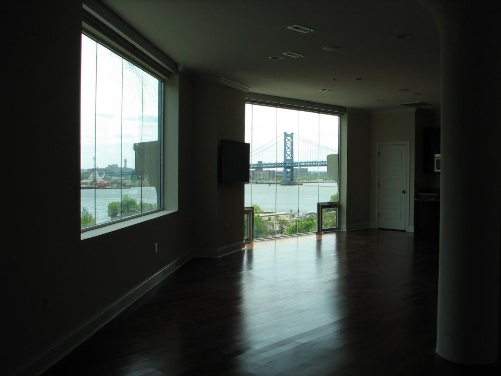 A view of the large windows that replaced the tiny, high windows of the storage place