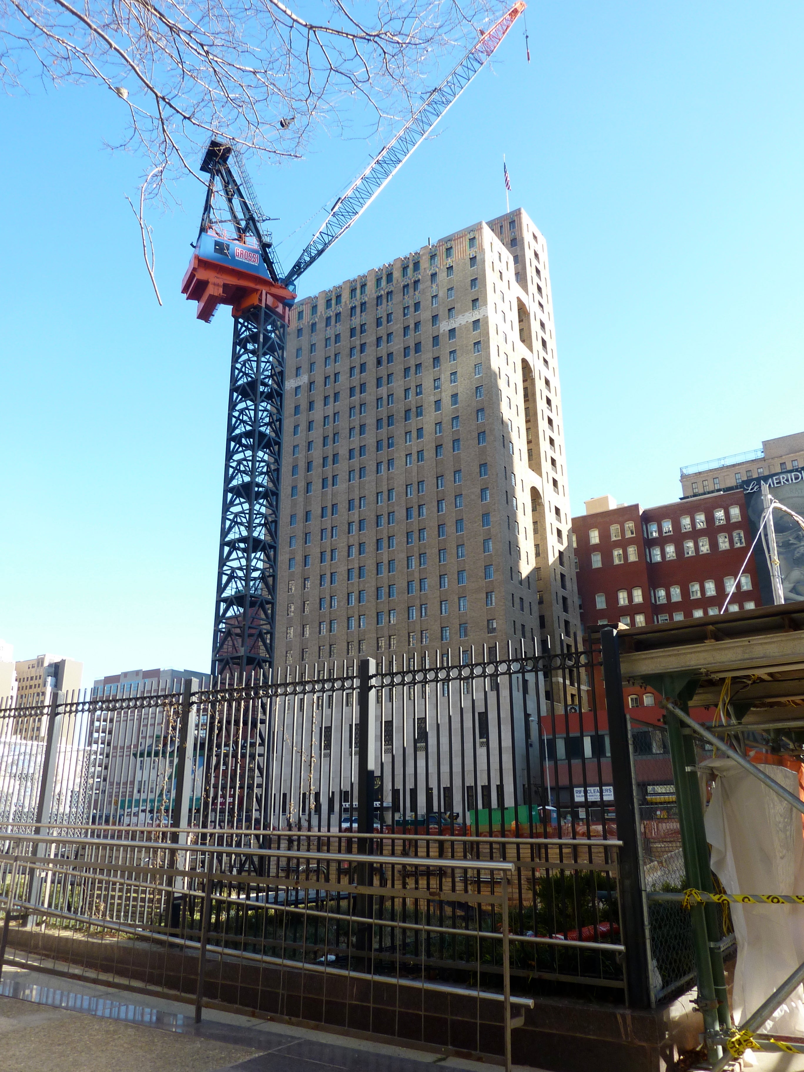 Construction site and Metropolitan Tower 