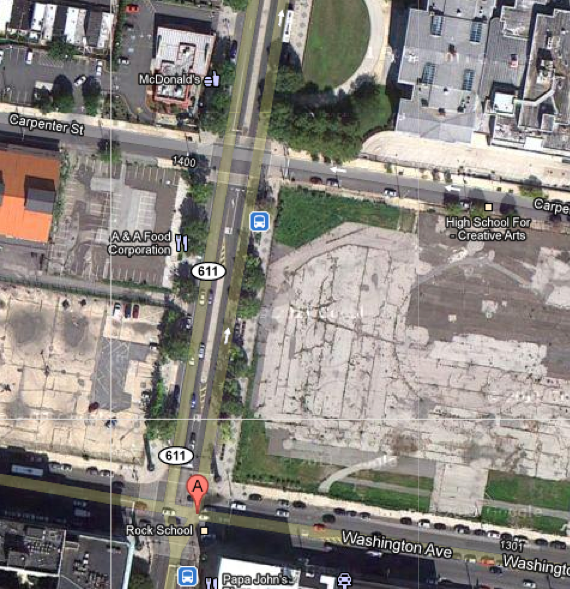 Plot of land at Broad St. and Washington Ave. 