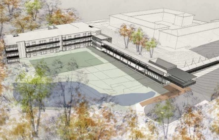 Designs and site plan renderings for the new Green Woods campus 