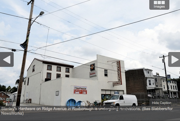 Stanley's Hardware on Ridge Avenue in Roxborough is undergoing renovations. (Bas Slabbers/for NewsWorks)