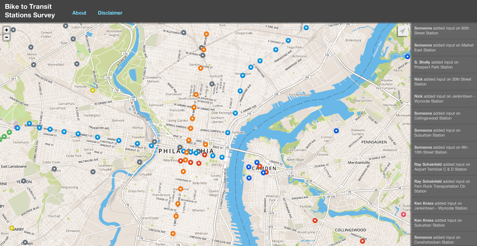 The user-friendly, map-based survey includes regional SEPTA, PATCO and New Jersey Transit stations