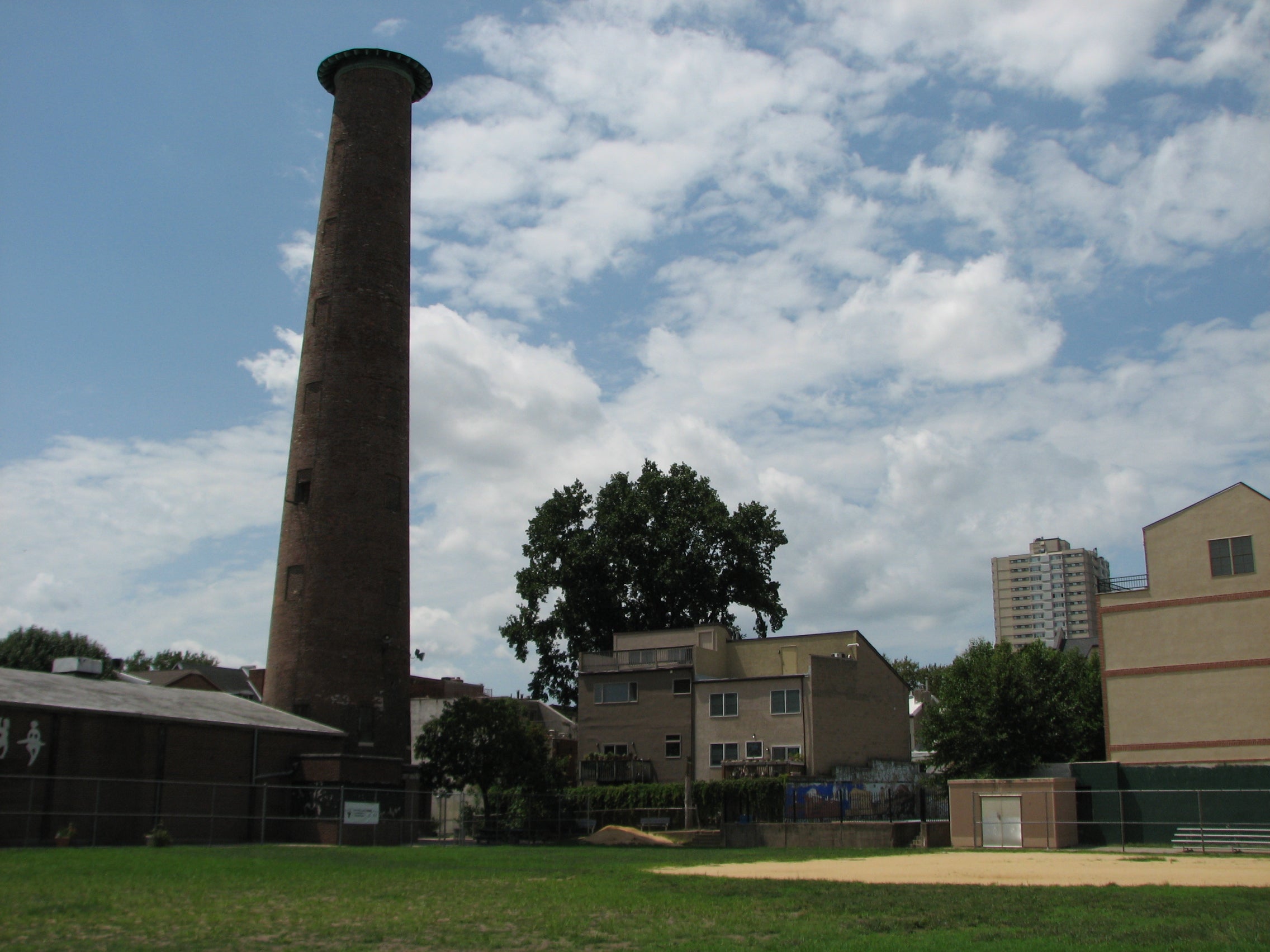 New construction grows around the shot tower