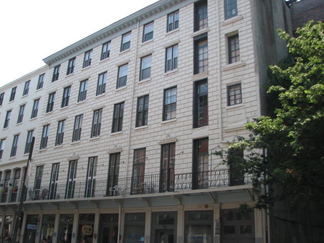 The St. Charles Hotel, 60-66 N. 3rd St., retains its mid-19th century exterior features.