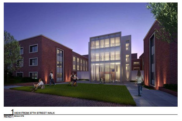 Artist rendition of the planned expansion of Steinberg-Dietrich Hall on Penn's campus