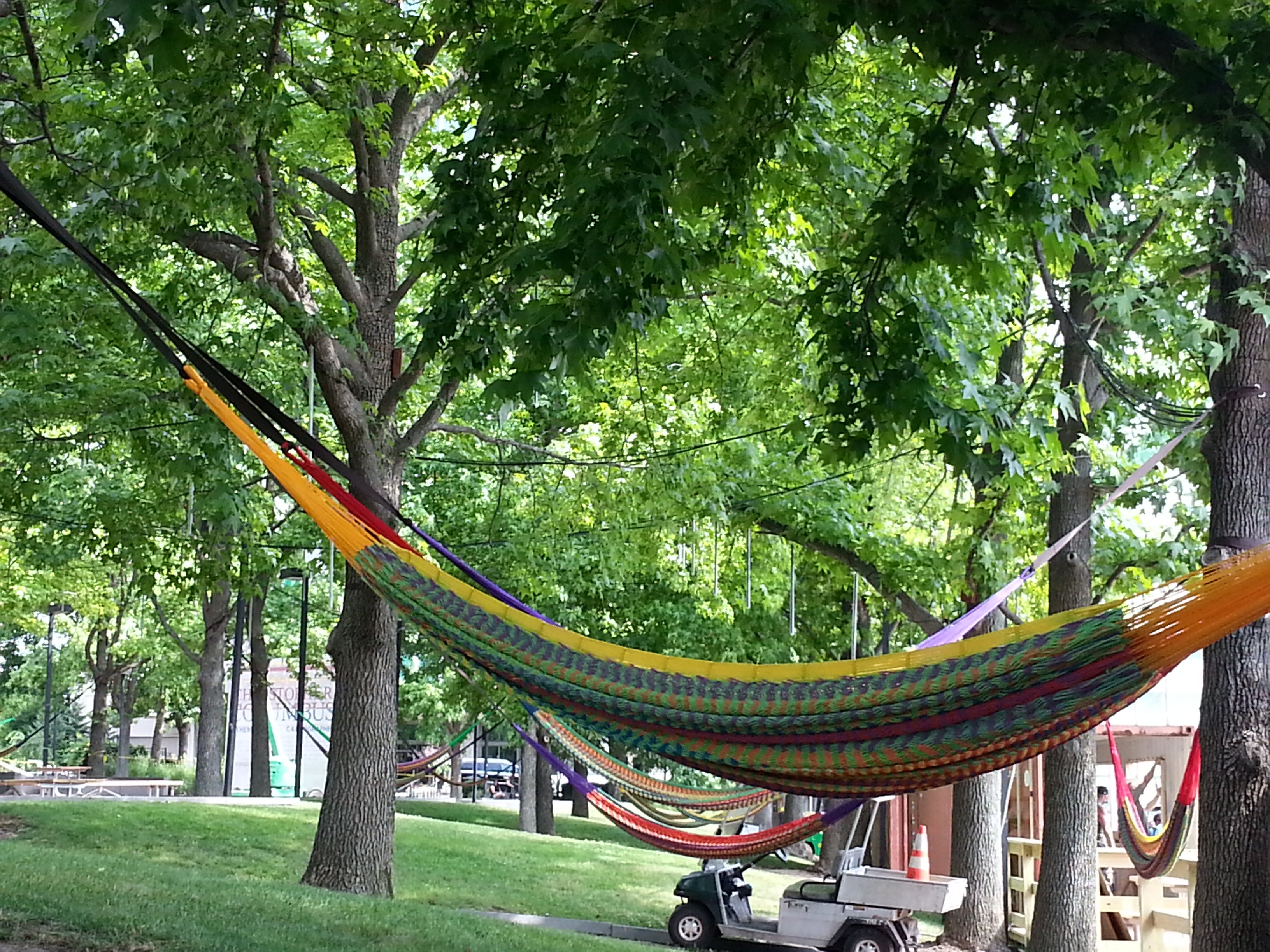 Handmade hammock at Spruce Street Harbor Park