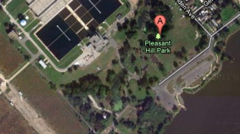 An aerial view of East Torresdale's Pleasant Hill Park along the Delaware River. Image/Google Maps