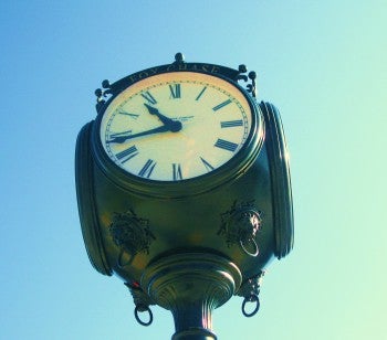 Fox Chase Clock in Lions Park. Photo/G. E. Reutter