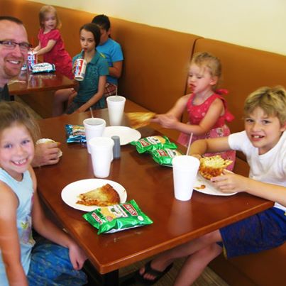 The Wesolowski family of Mayfair enjoys a meal at the newly renovated Burholme Golf and Family Entertainment Center. Photo/G. E. Reutter