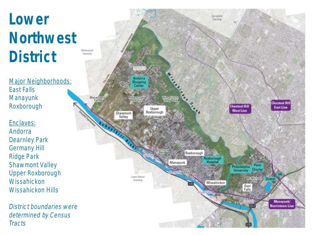 Lower Northwest District boundaries. Courtesy PCPC