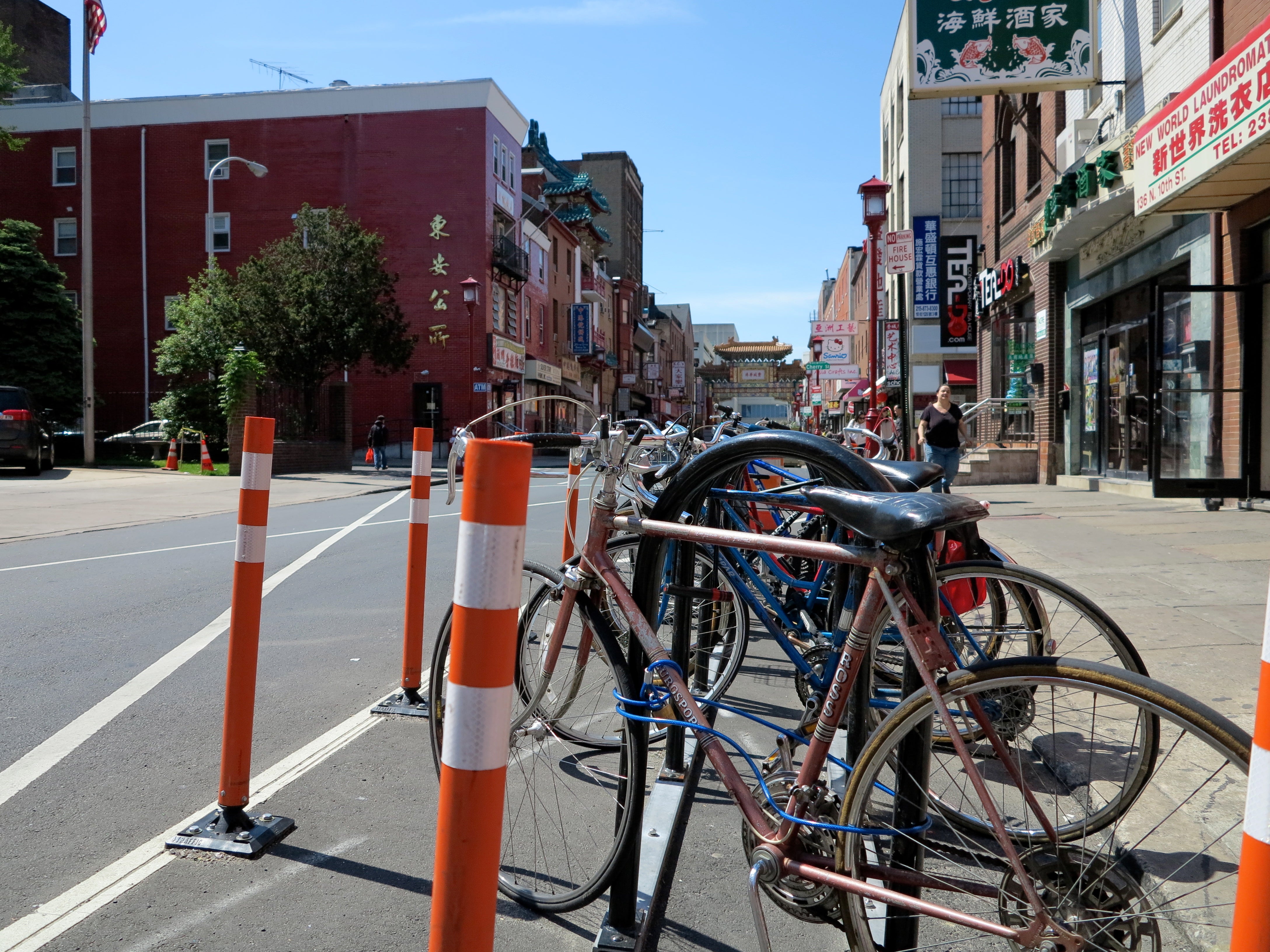 Bike corral on 10th Street