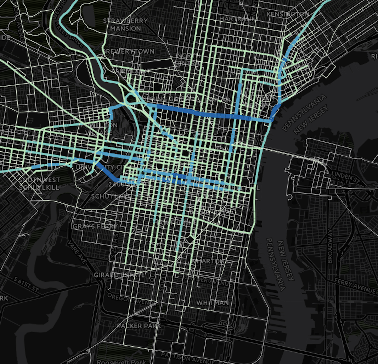 CyclePhilly map