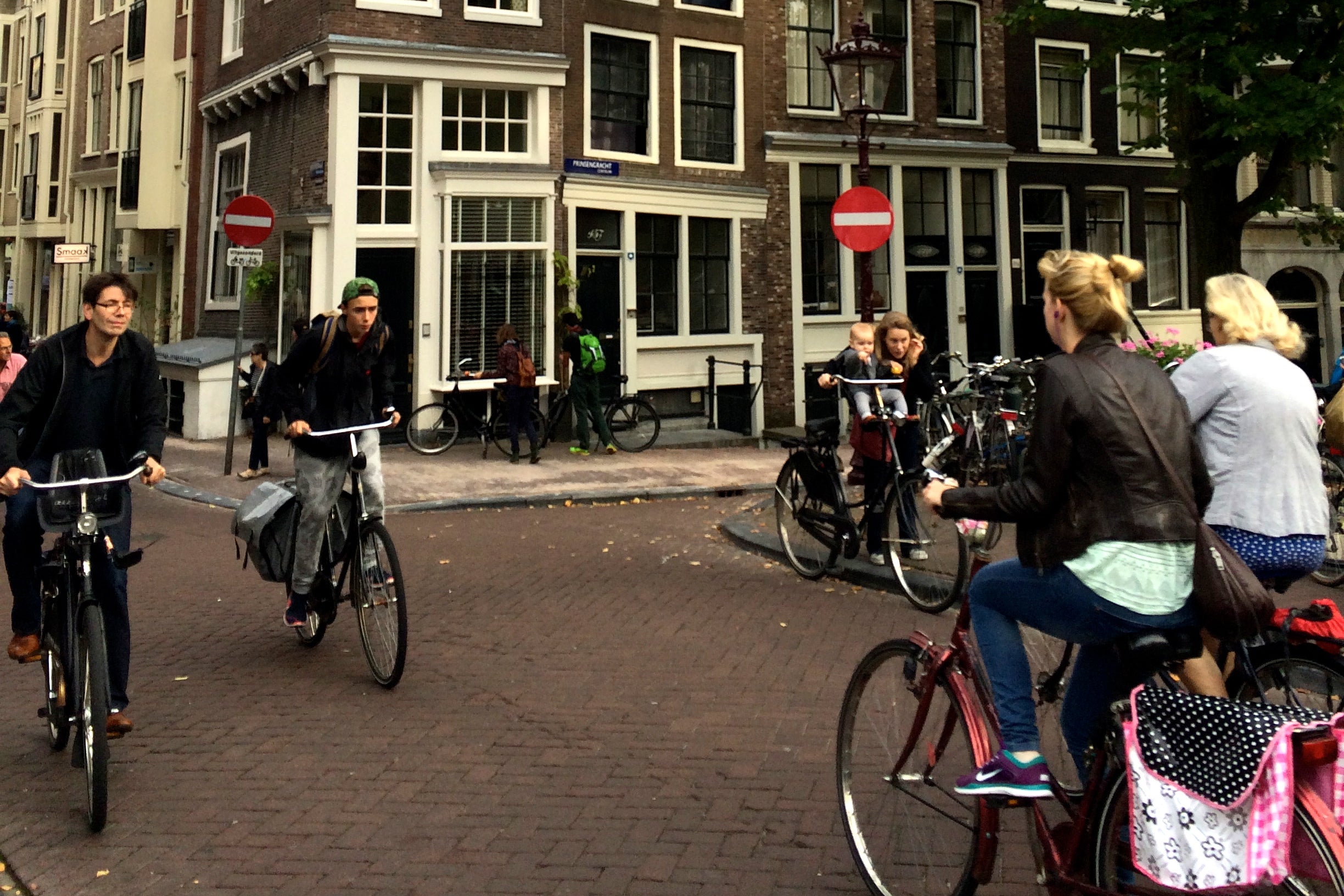 Bikes rule the road in central Amsterdam.