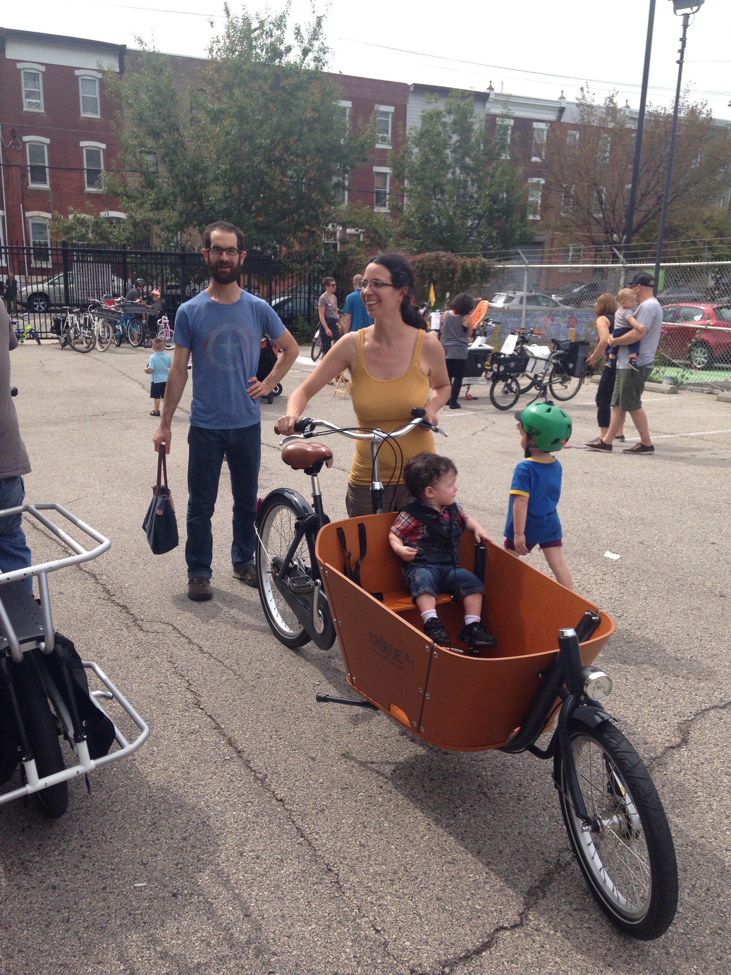 family biking