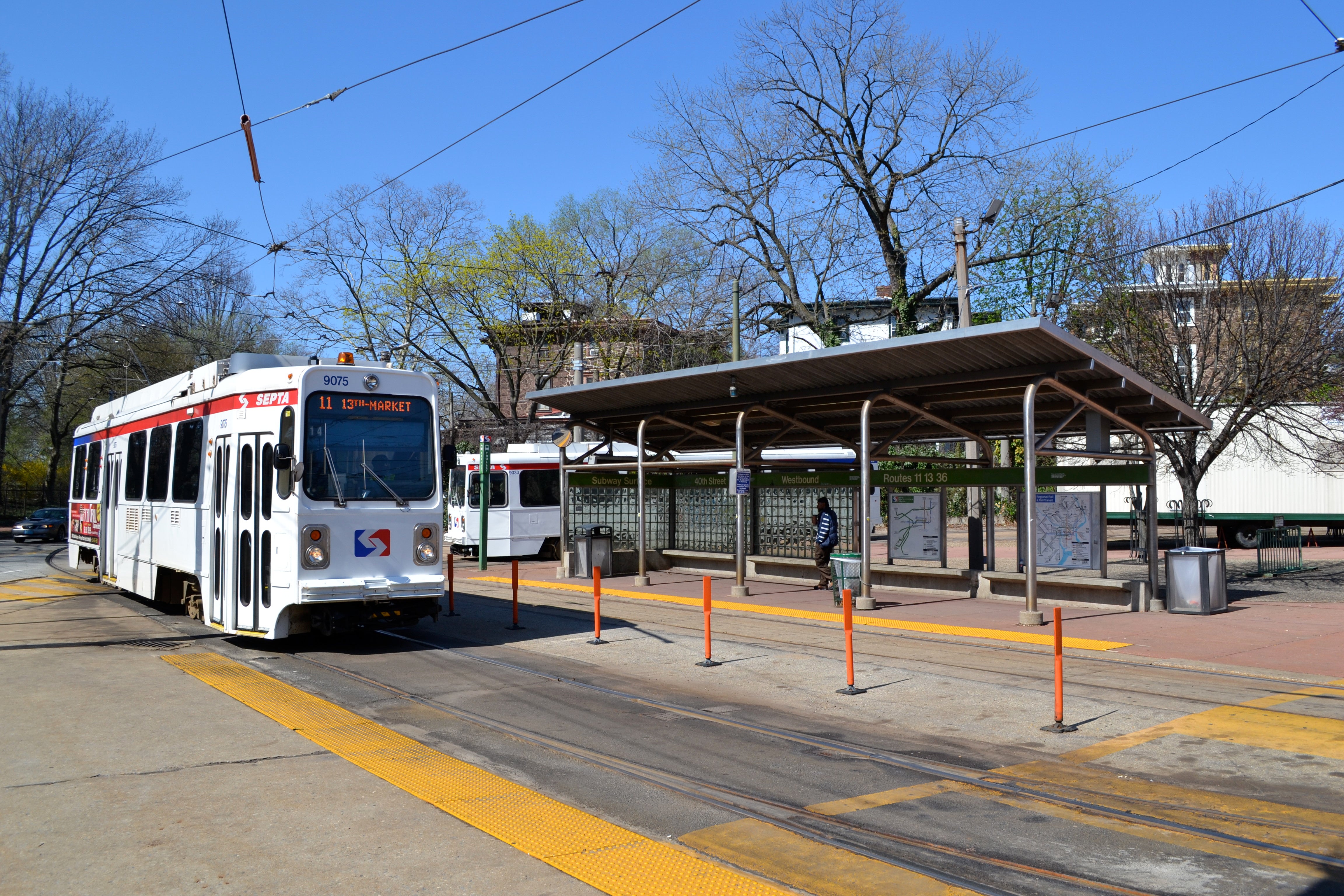 Four trolley routes (11, 13, 34 and 36) use the portal