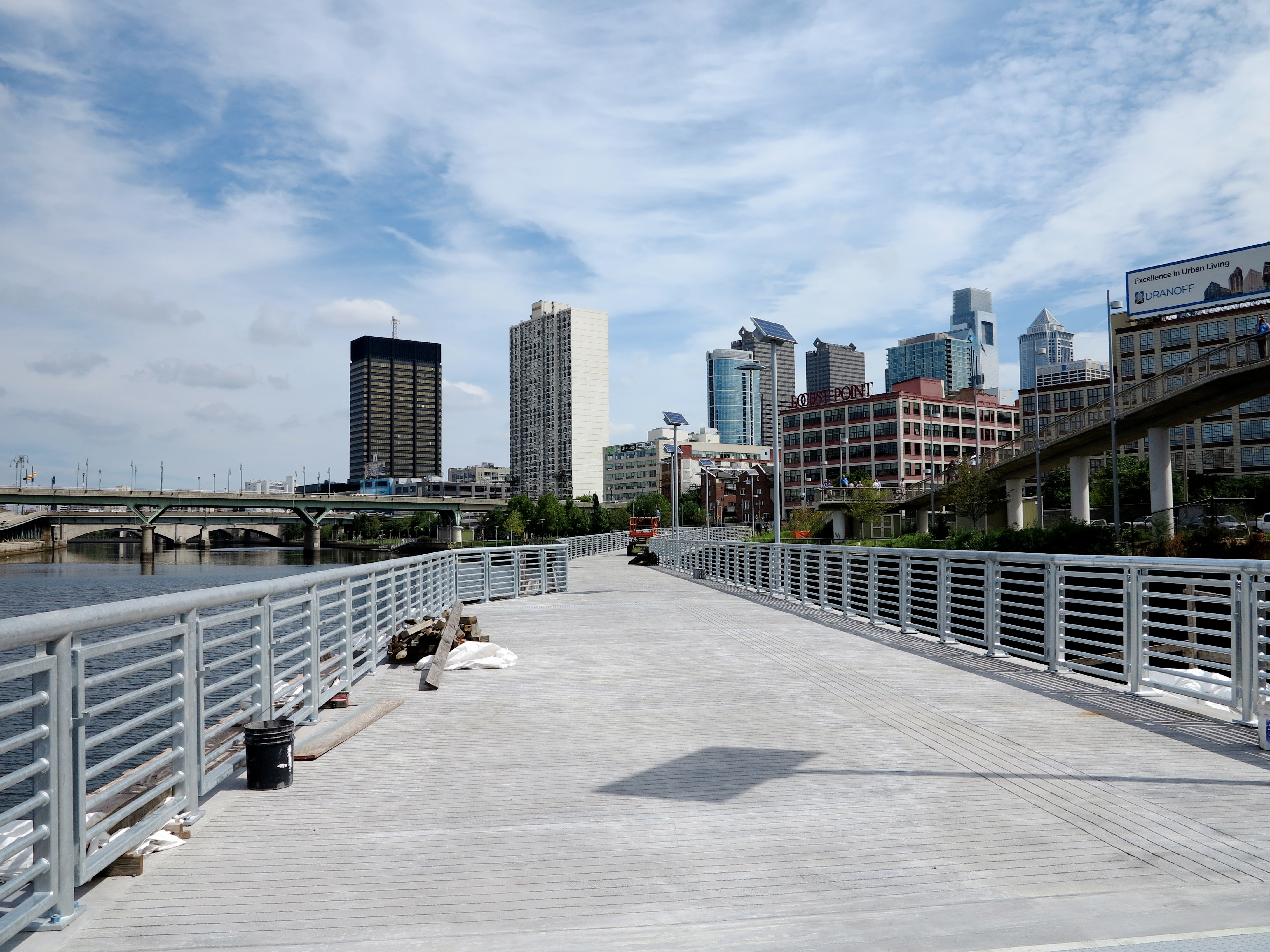 Heading north on the boardwalk toward Locust Street