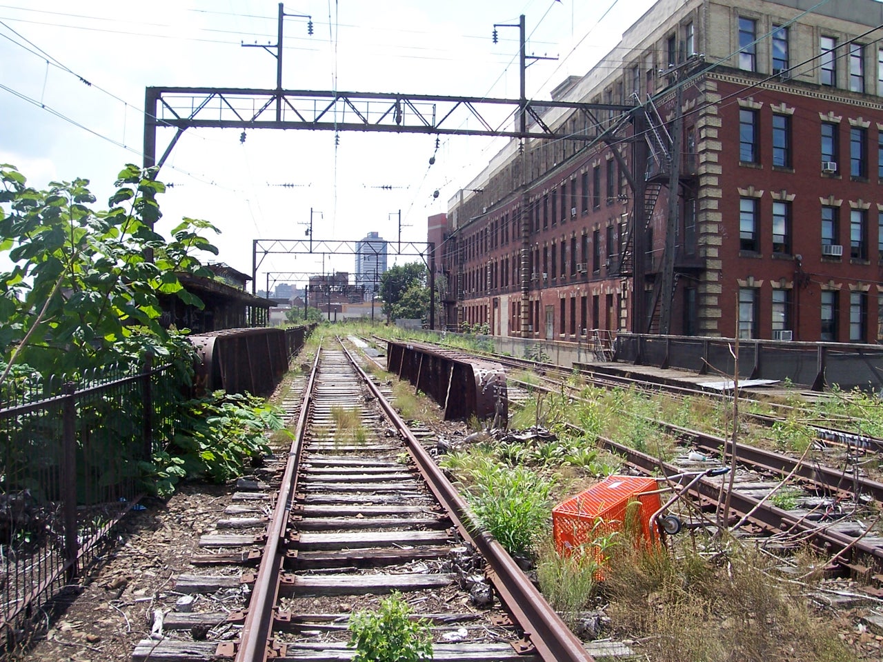 View from atop the vacant Reading Viaduct at around 10th and Spring Garden Streets