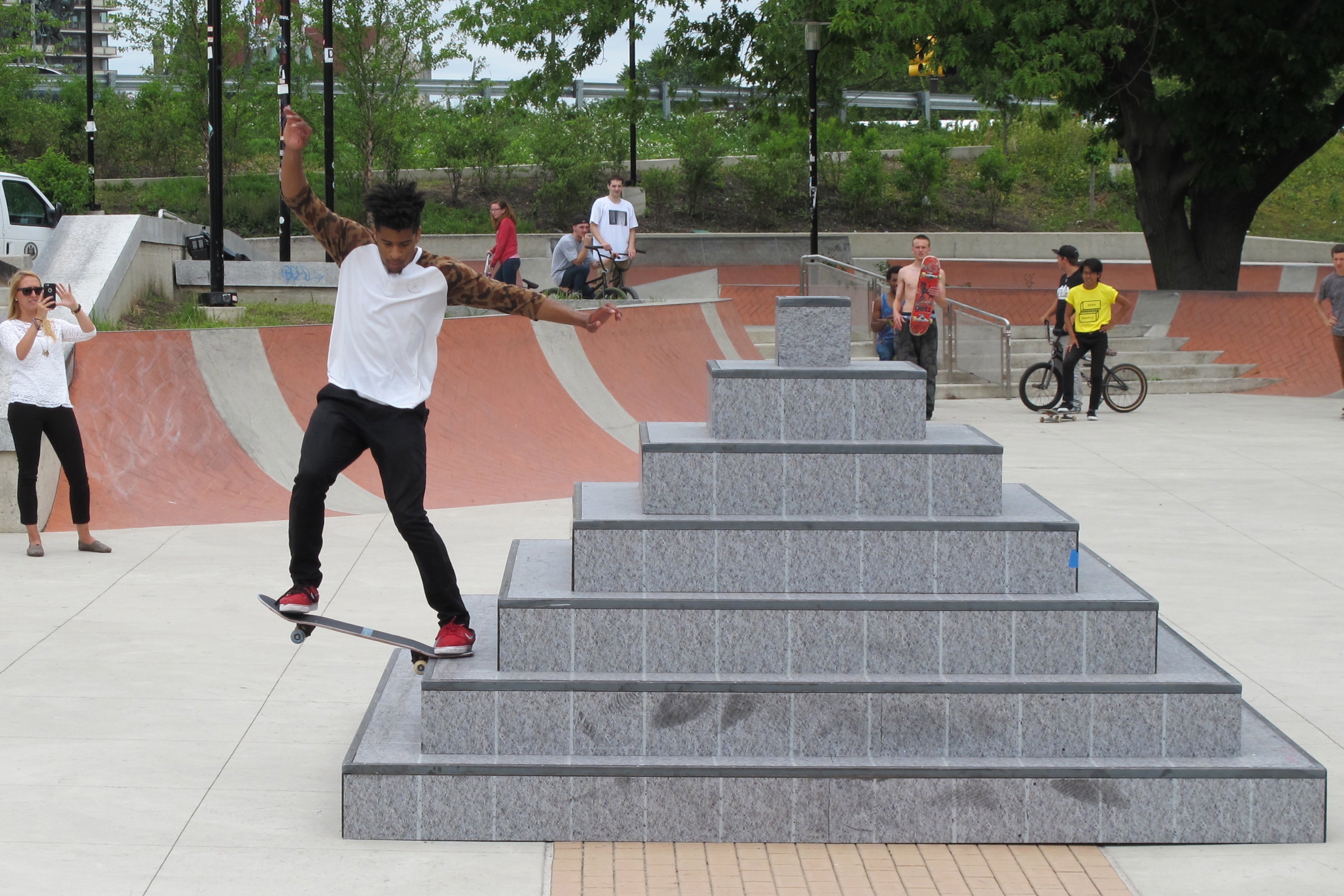 Jonathan Jones skating on 'Pyramid' in Paine's Park | Ashley Hahn, PlanPhilly