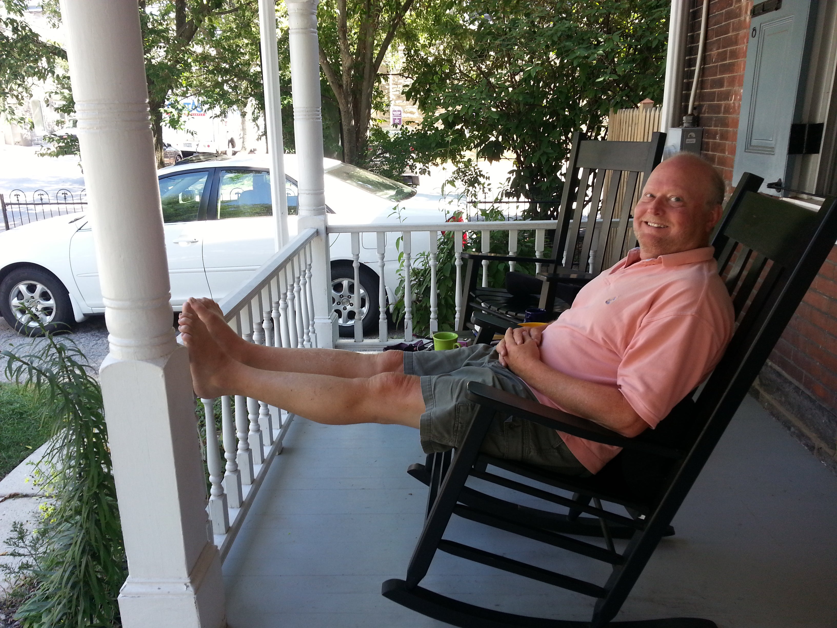 Long-time city planner Richard Redding on his Chestnut Hill porch