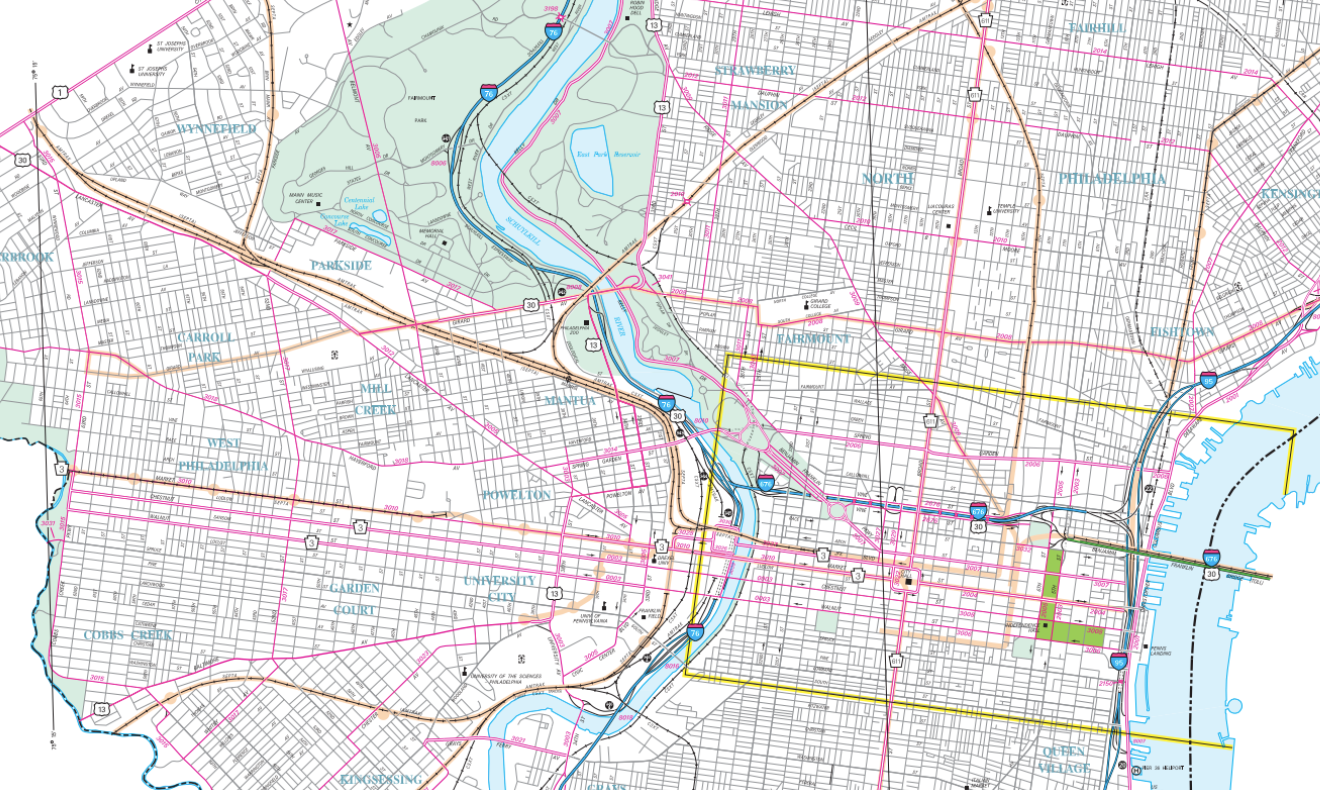 Map of Philadelphia Streets