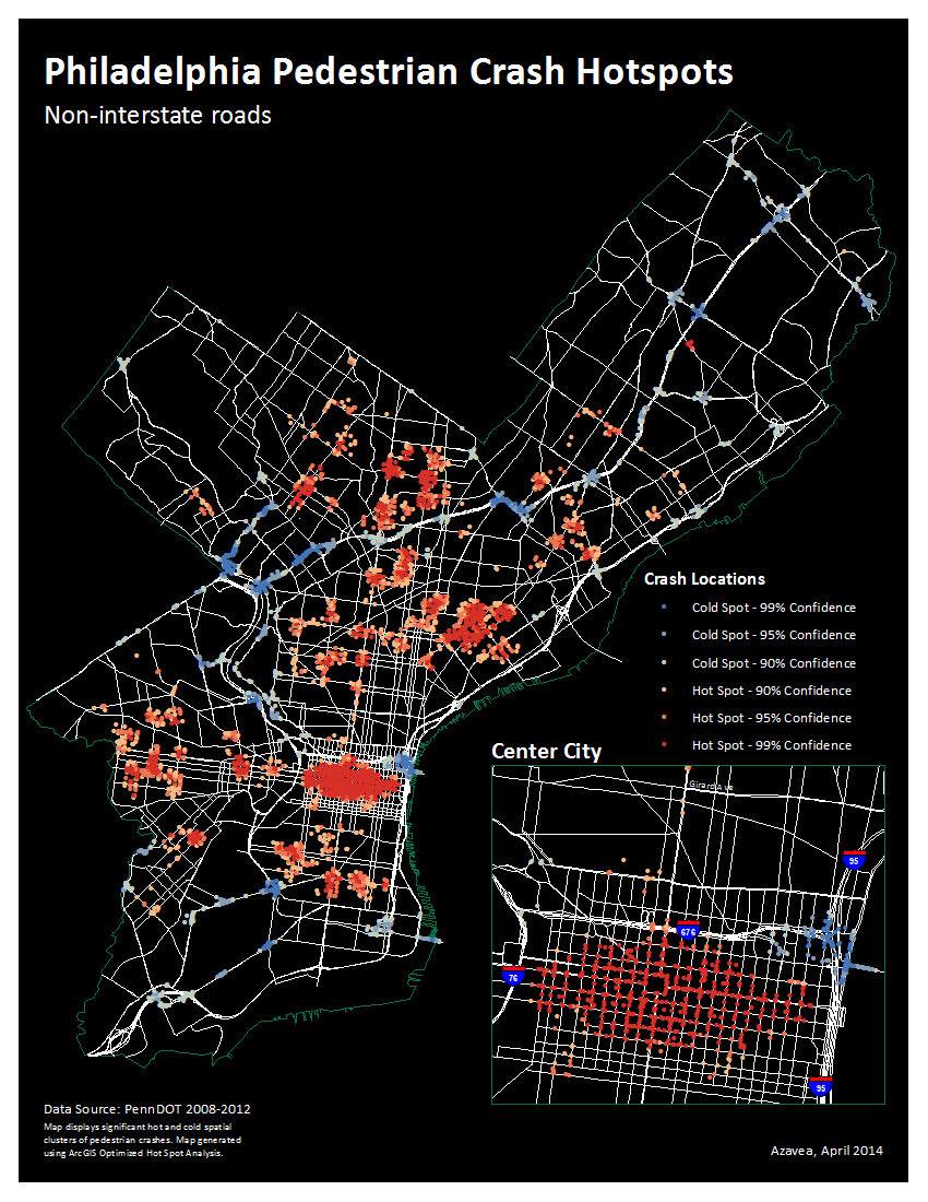 Pedestrian crash hotspots 2008-2012