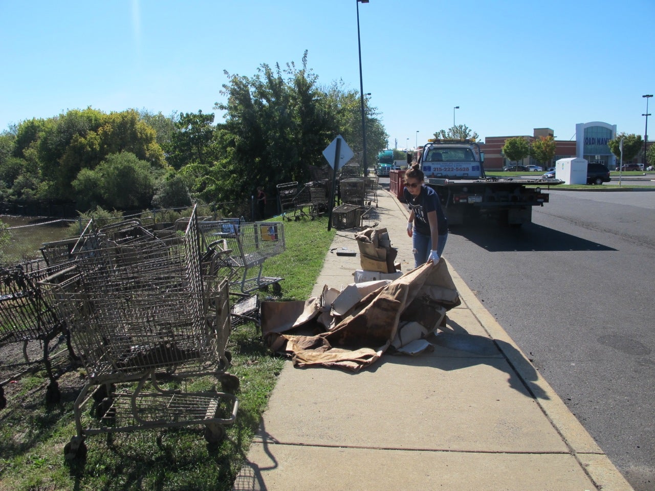 The beginning of the debris pile