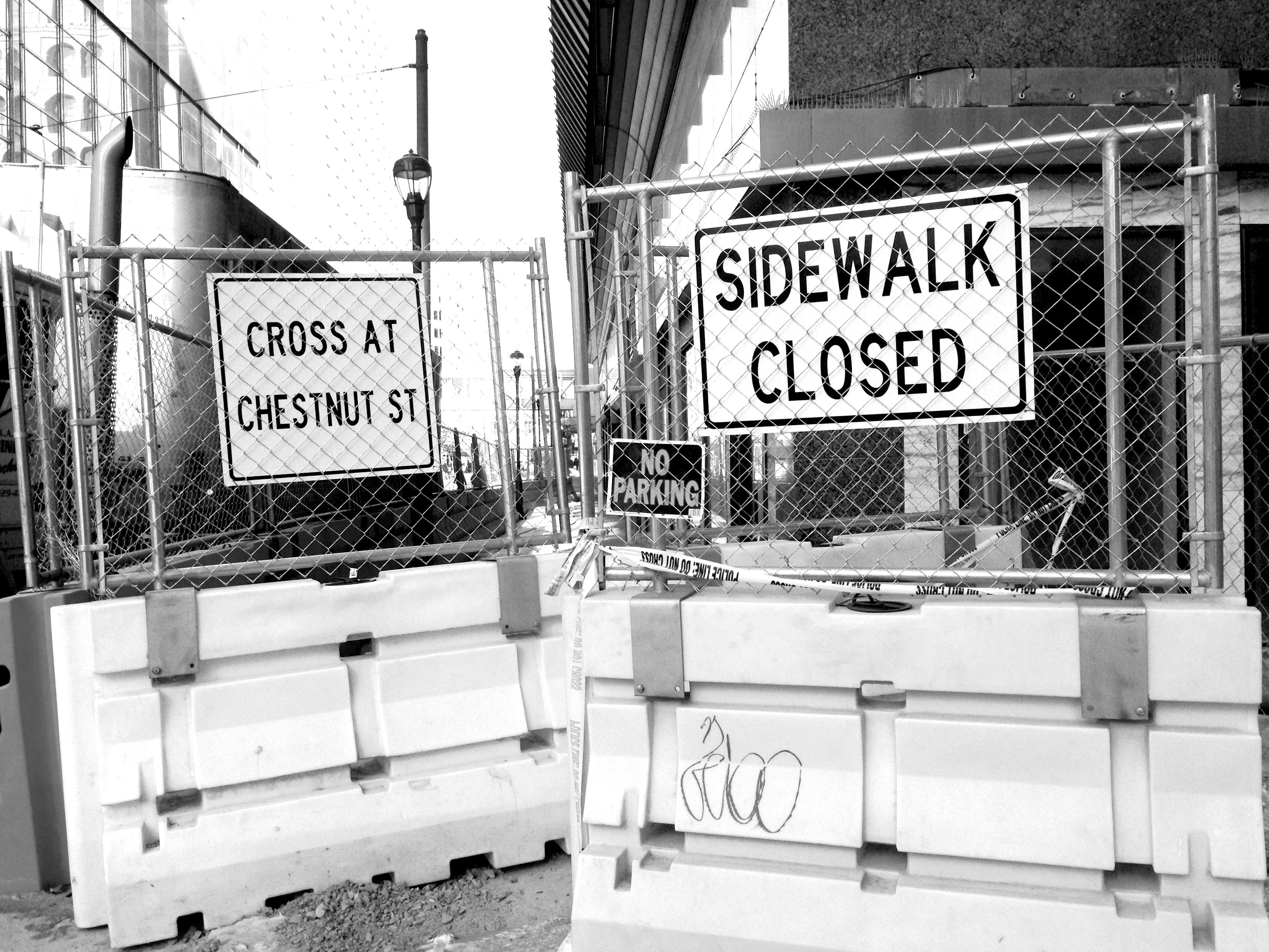 Sidewalk Closed at 12th Street