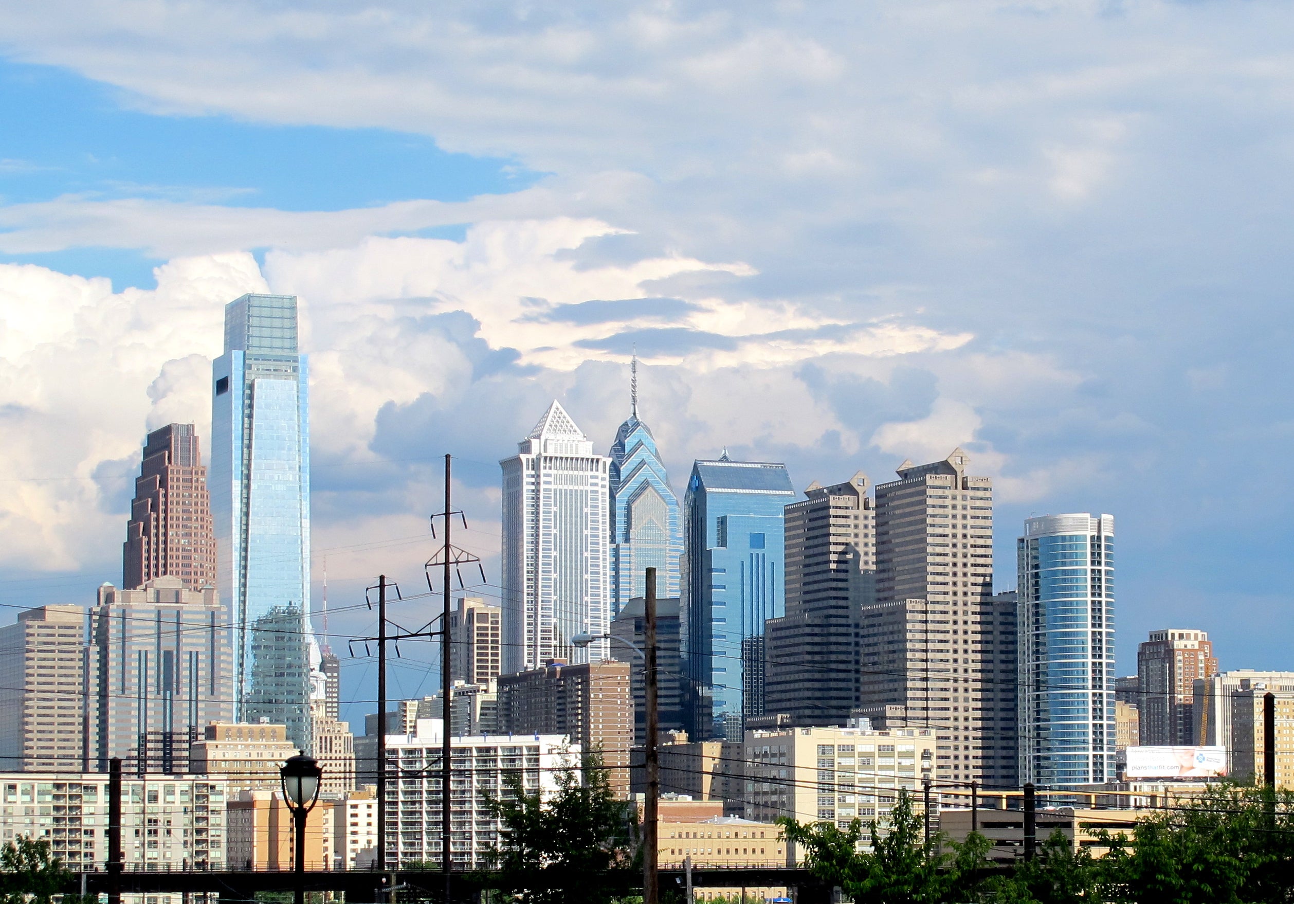 A skyline photo of Center City taken from West Philadelphia.