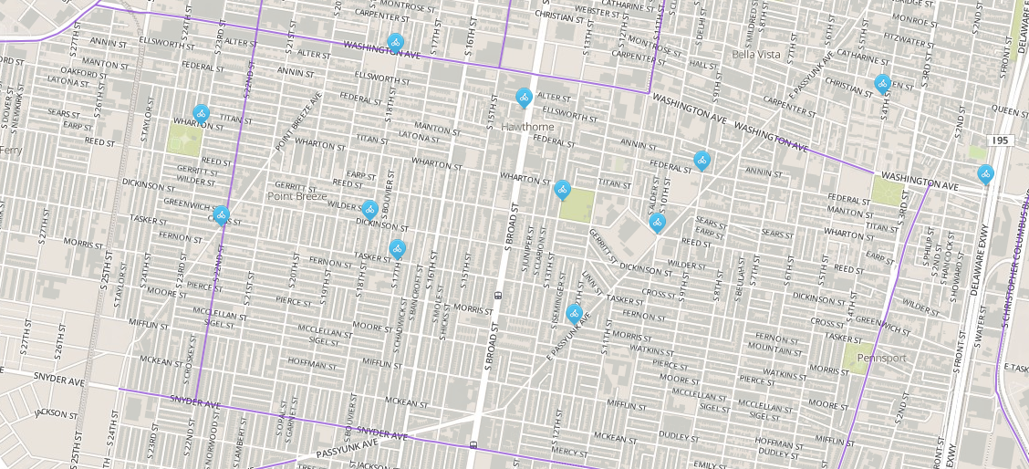 South Philly bike share Phase 1