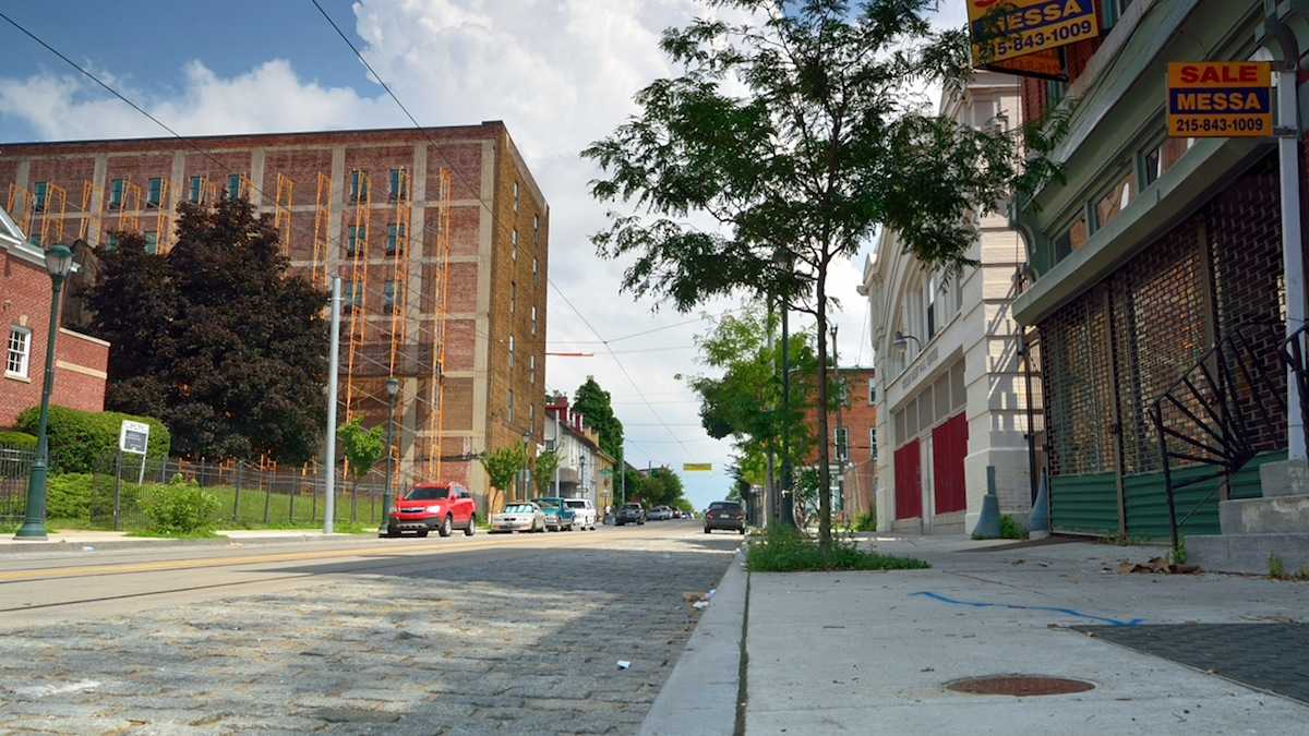 The $5m rehab project (upper left) will house a cluster of apartment dwellers, a non-profit-led residential program and a café. (Bas Slabbers/for NewsWorks)
