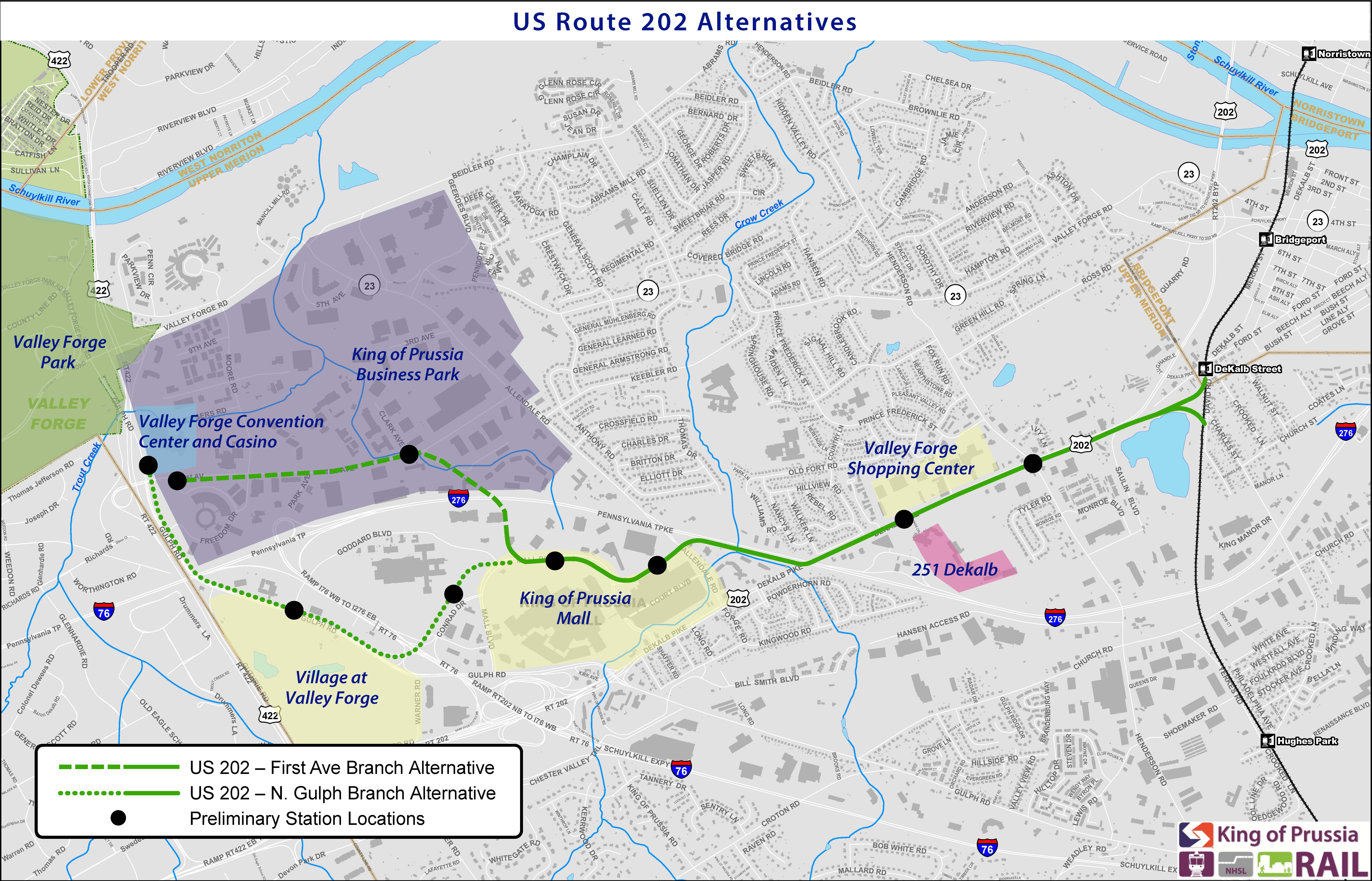 US Rt. 202 trunk alternative with 2 branch options