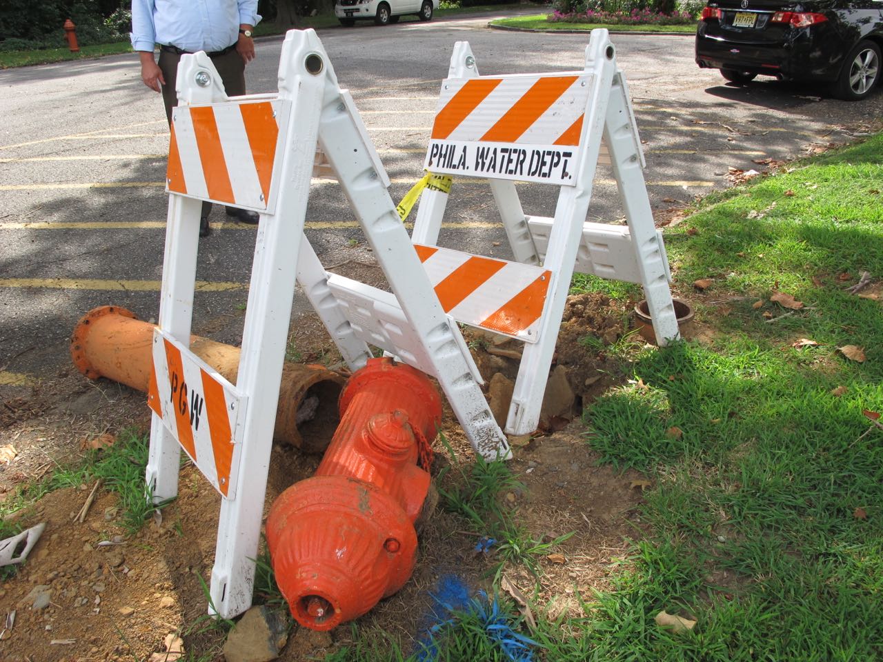 Broken hydrant