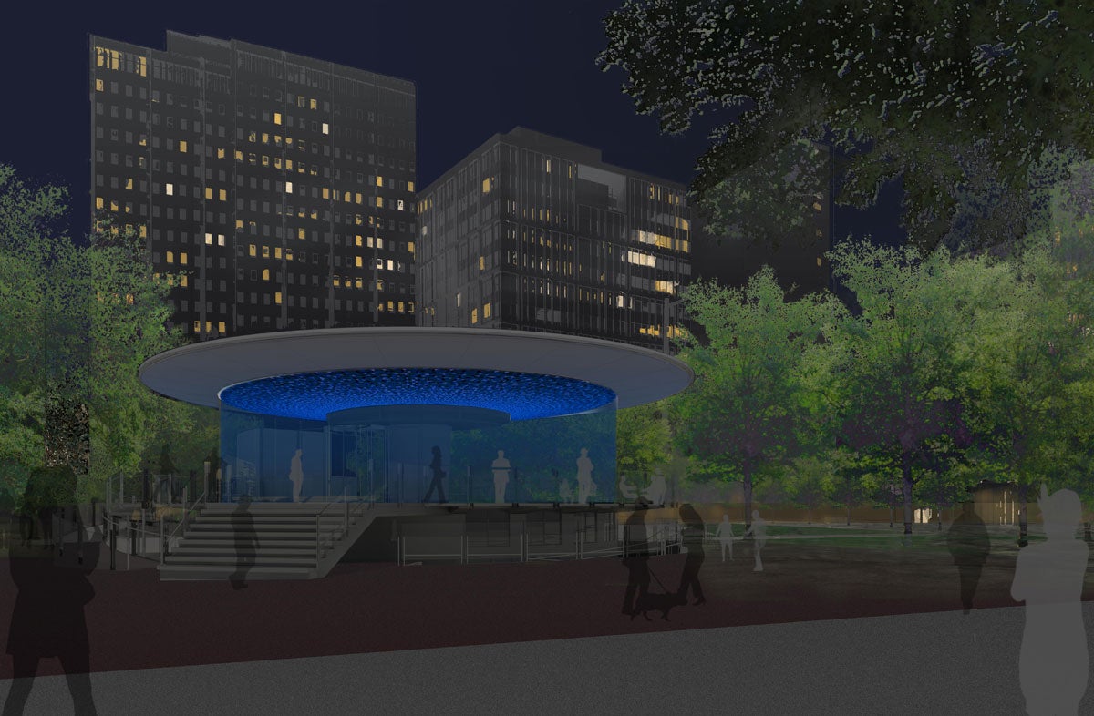 By night, Haddad|Drugan's artwork will shift based on colored lighting | courtesy of City of Philadelphia