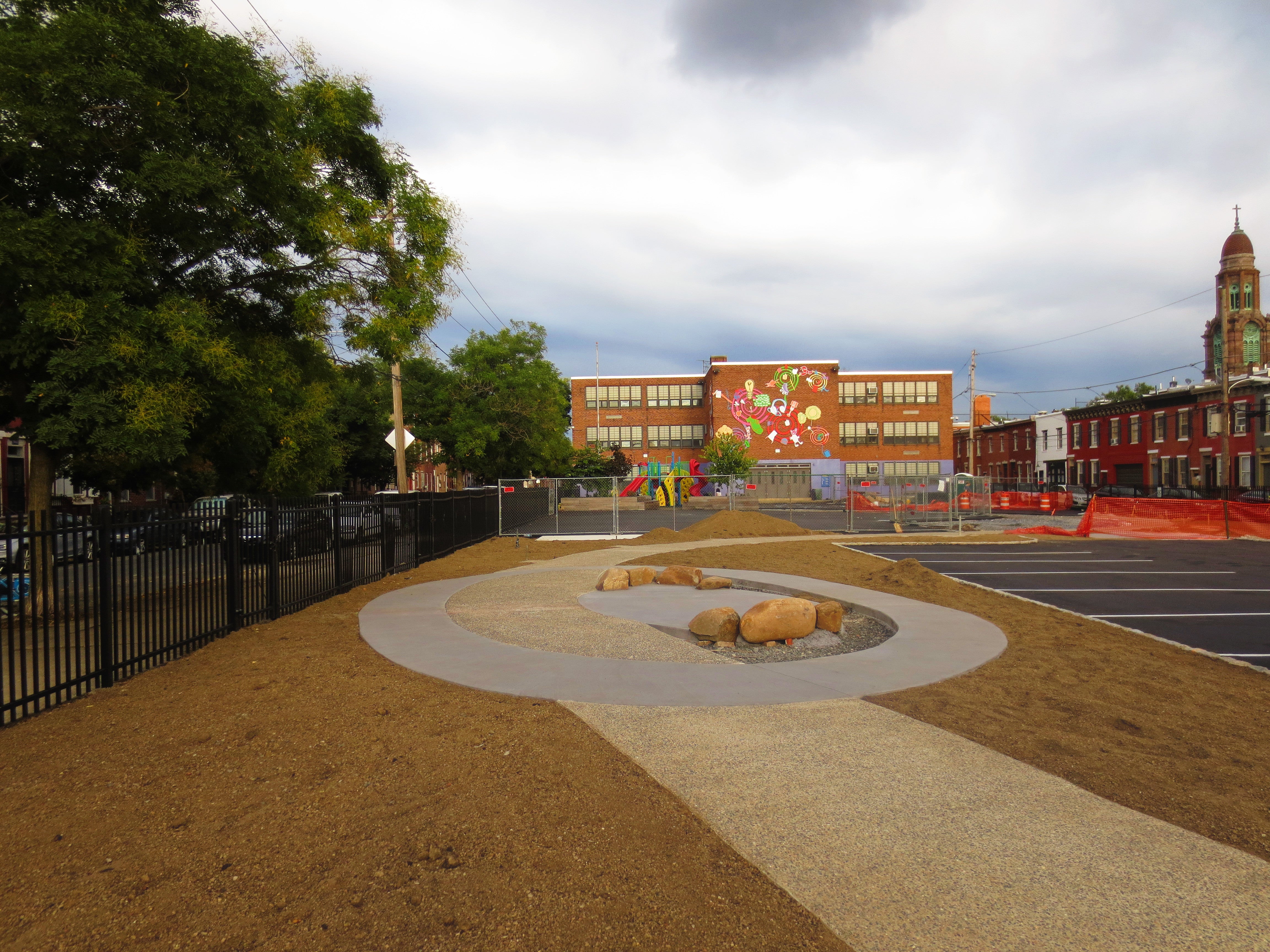 Chester Arthur schoolyard, construction in progress