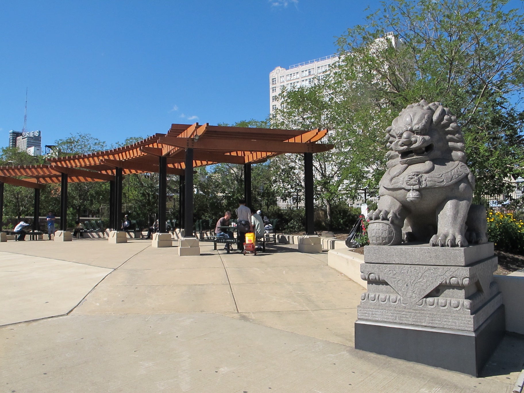 Chinatown's plaza over the Vine Street Expressway