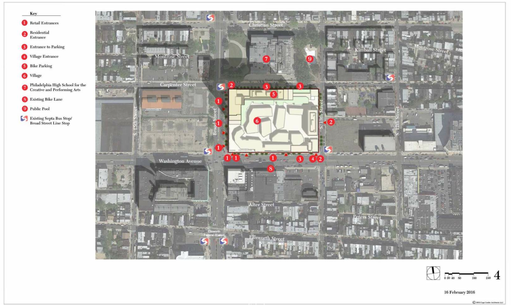 Contextual site plan, Broad and Washington, Feb. 2016 | Cope Linder Architects