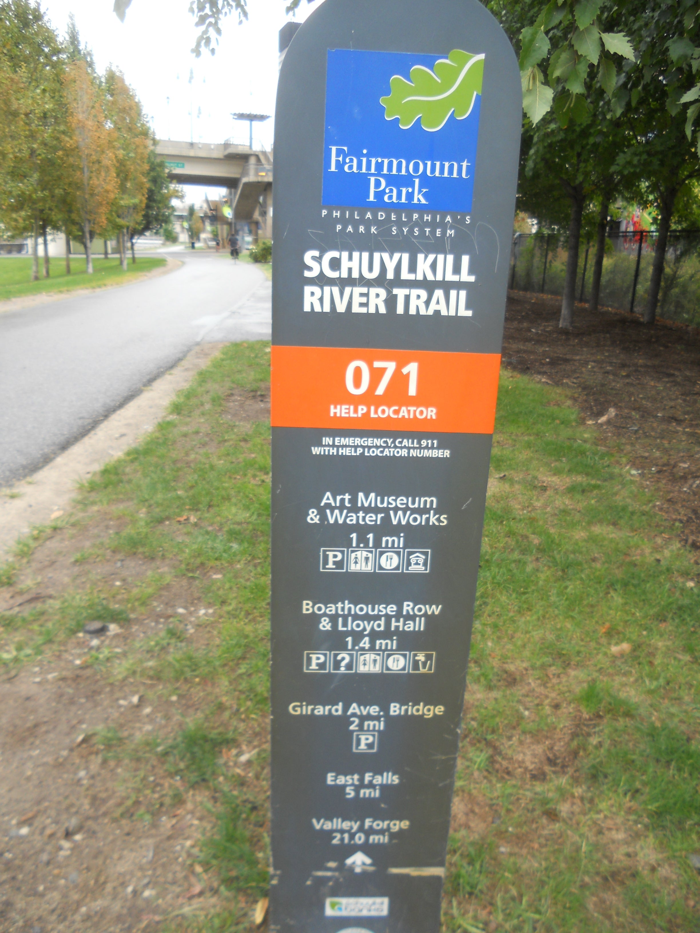 Help Locator along Schuylkill River Trail