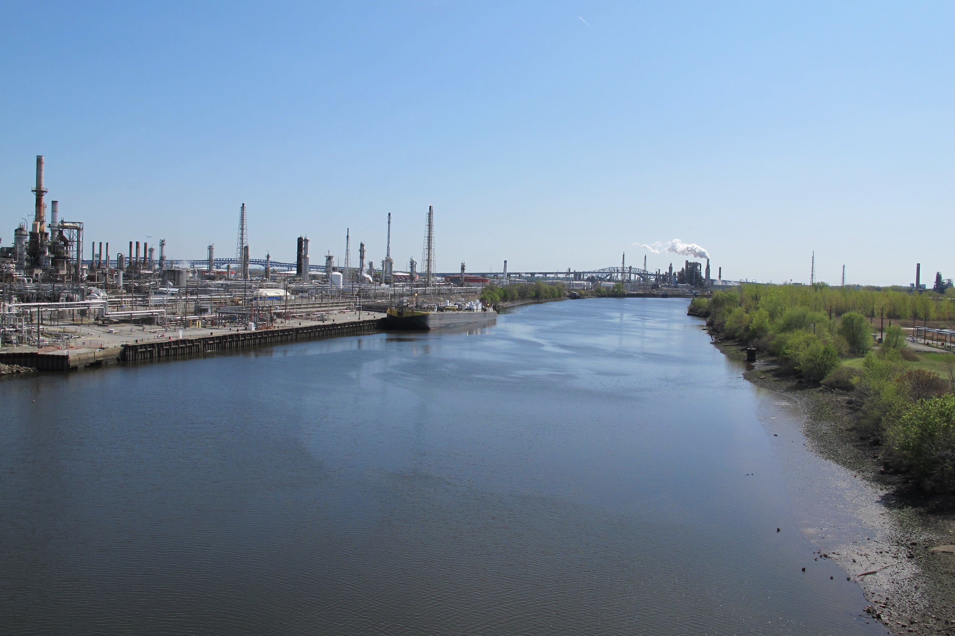 South along the Schuylkill: Part of Sunoco's Philadelphia refinery as seen from the Passyunk Avenue Bridge.