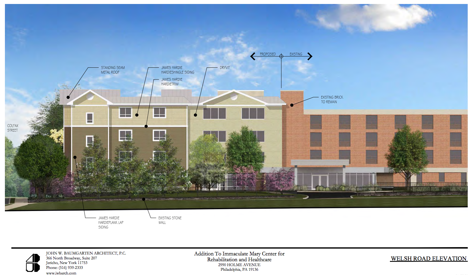 Immaculate Mary Center, Welsh Road elevation | July 2016 CDR presentation