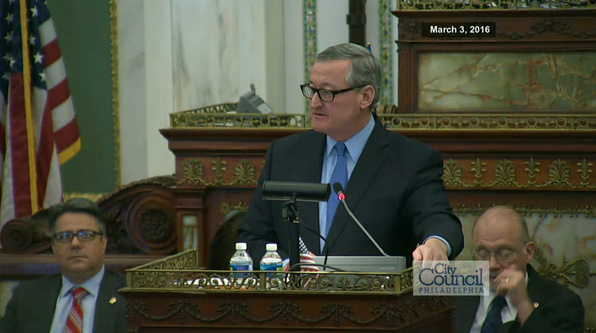 Kenney delivers budget address | Screen shot from Channel 64 public access Kenney delivers budget address | Screen shot from Channel 64 public access