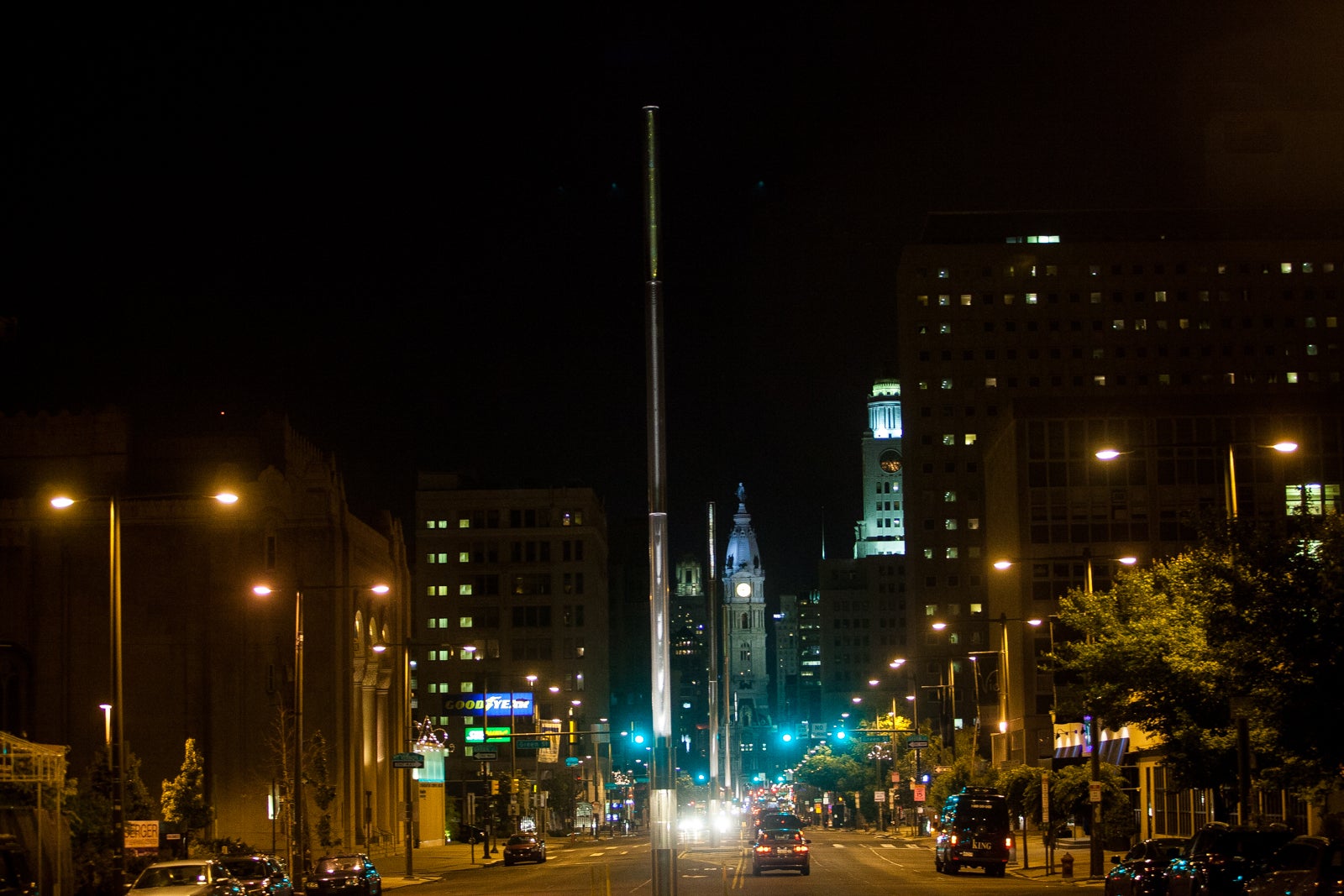 Light masts on North Broad (Brad Larrison for NewsWorks)