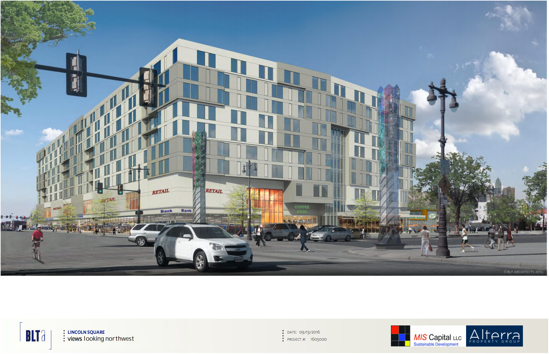 Lincoln Square: View looking NW | BLTArchitects, Nov. 2016 CDR presentation