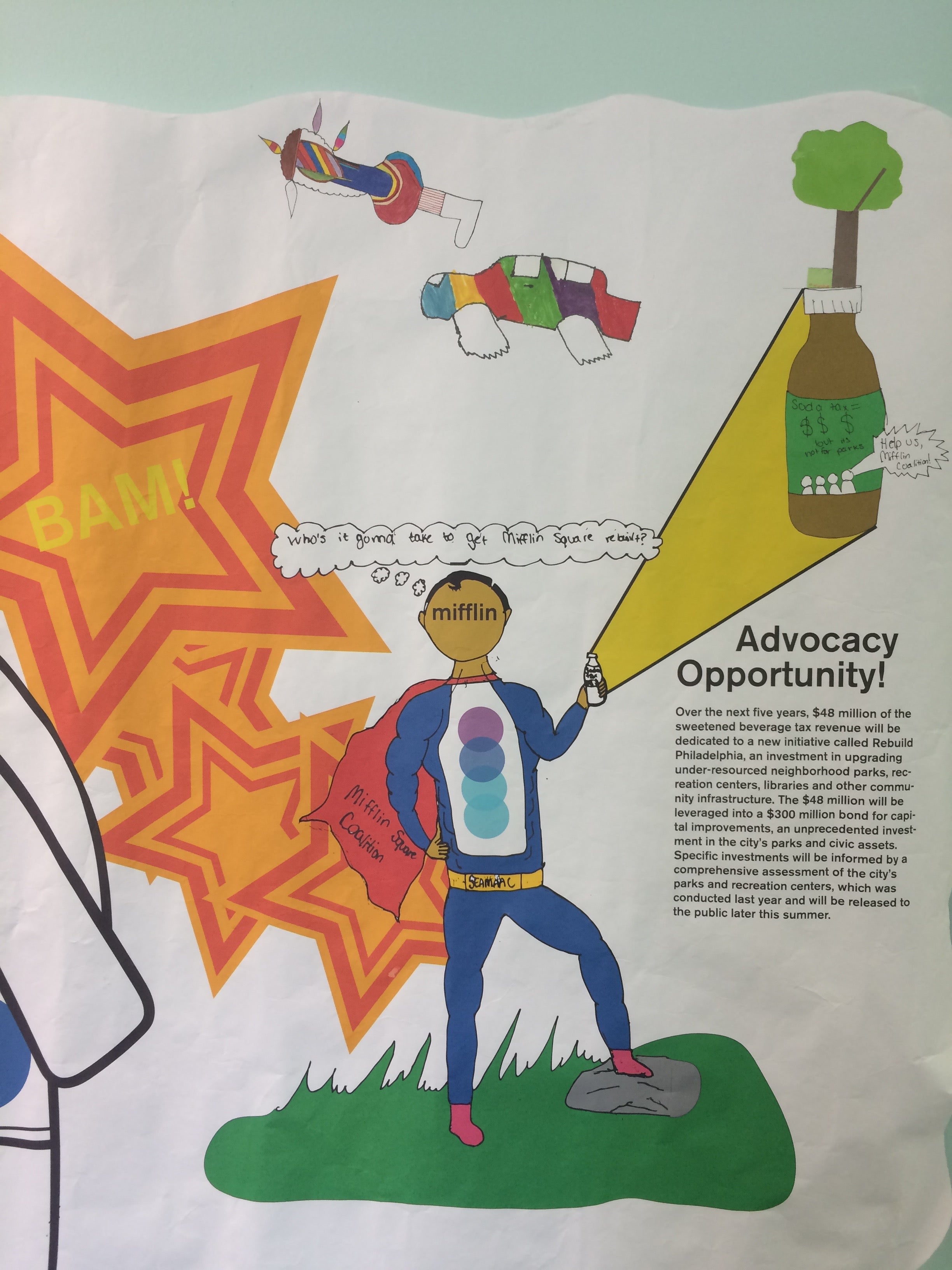 Mifflin advocacy opportunity. Bam! Park Powers poster, summer 2016 | Catalina Jaramillo / PlanPhilly