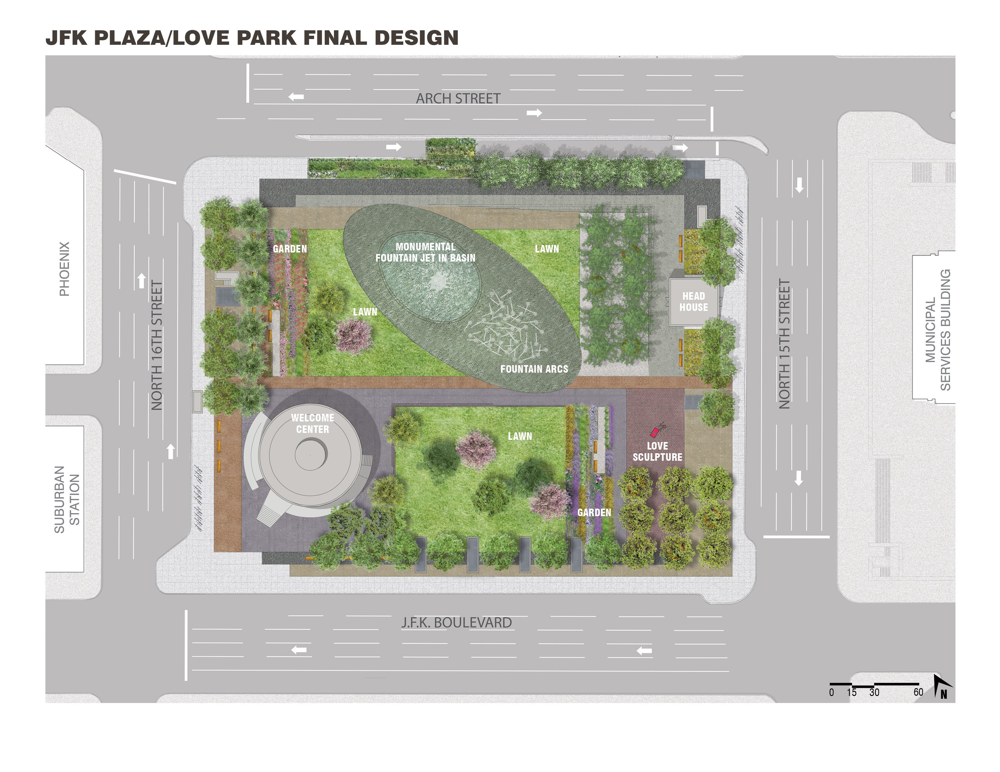 Plan of LOVE Park / JFK Plaza, October 2015 | Hargreaves