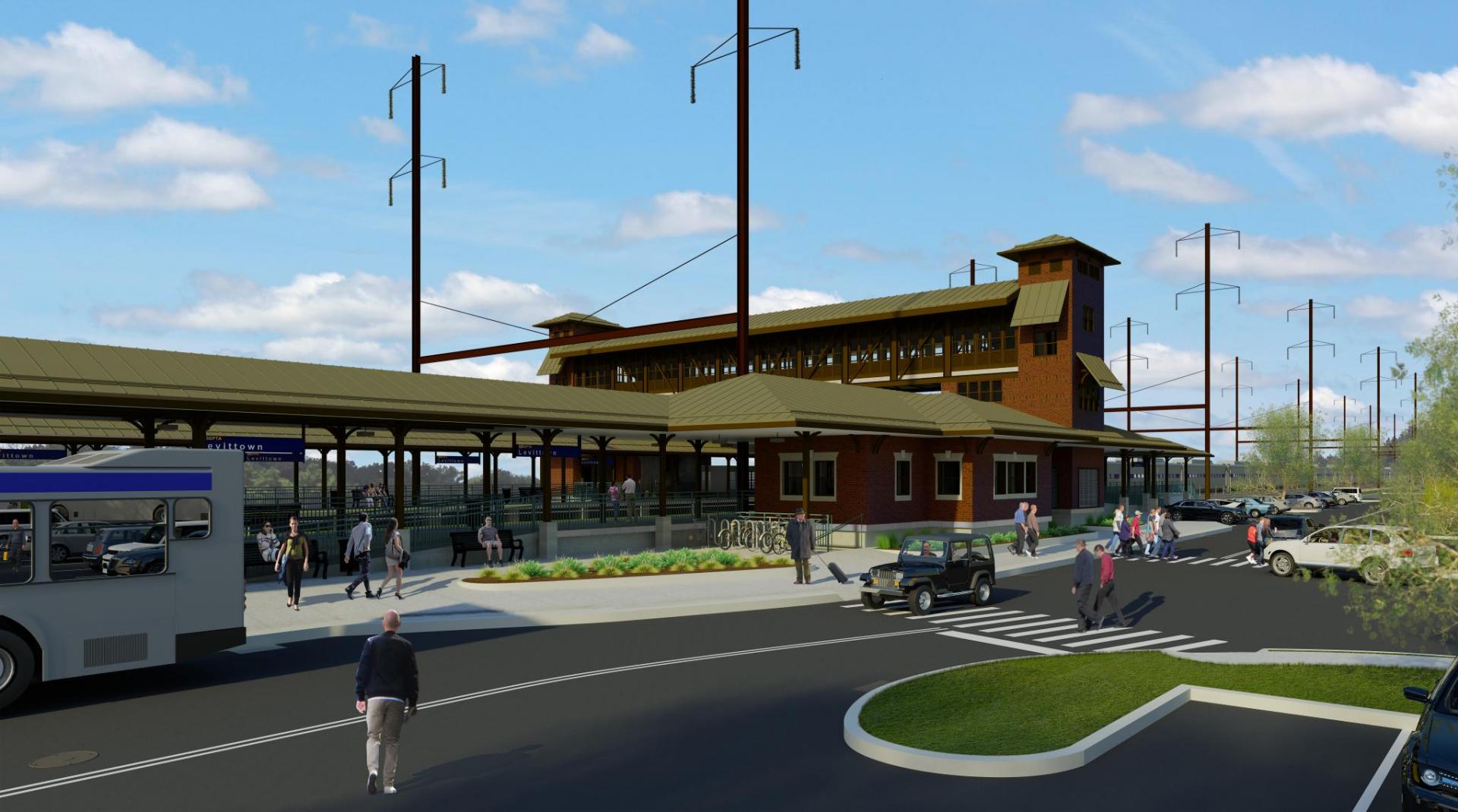 Rendering of rehabilitated Levittown Station